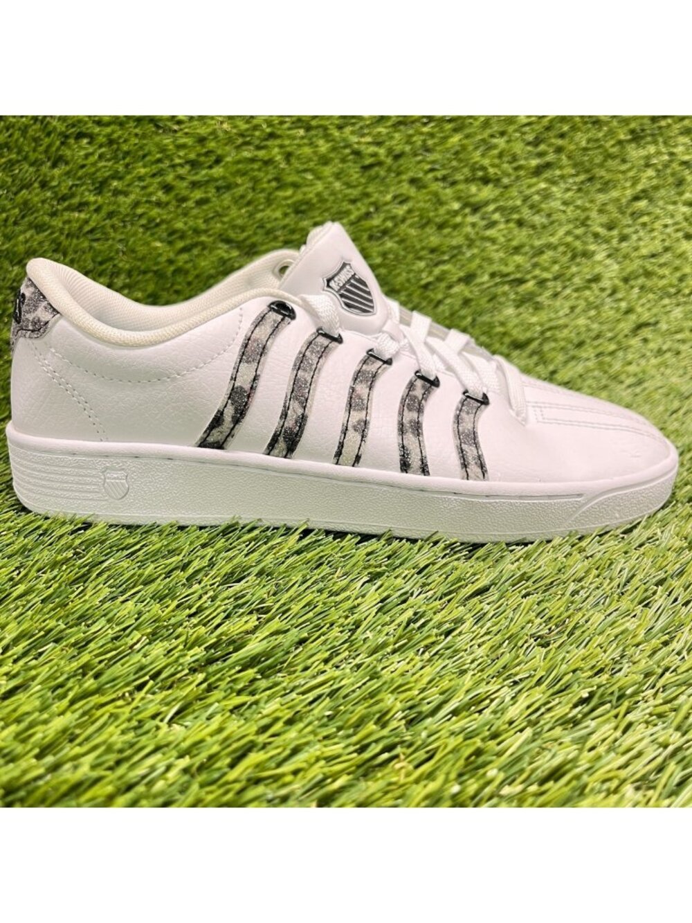 K-Swiss Court Pro II Leopard Womens Size 7 White Black Athletic Shoes Sneakers